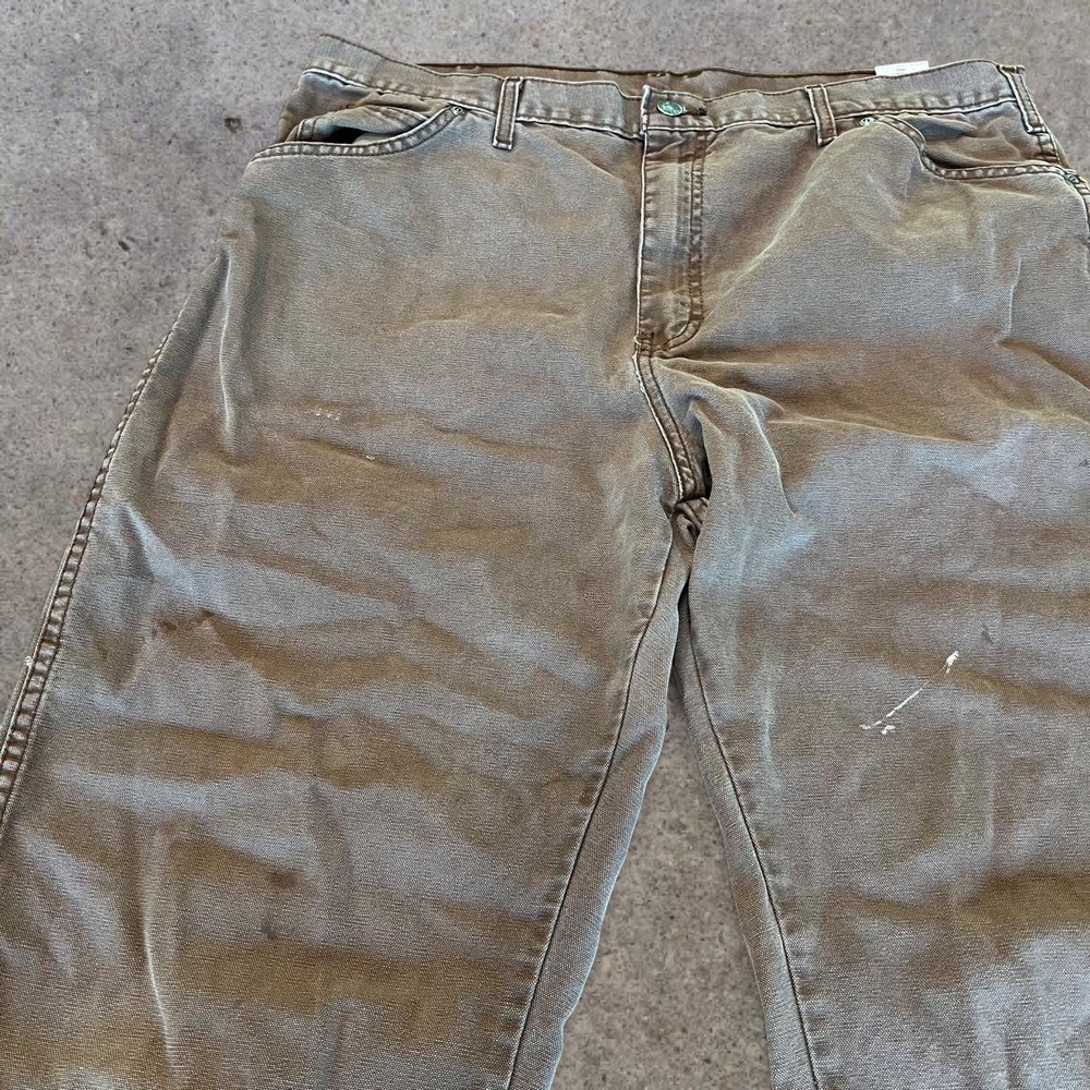 Dickies Brown Duck Canvas Carpenter Workwear Pants Baggy Utility Skater 38x32 - Picture 3 of 6